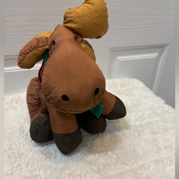 Department 56 Nylon Plush Christmas Holiday Moose Brown Vintage - Picture 4 of 5